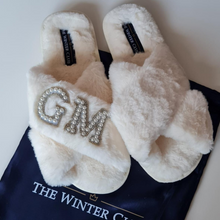 Load image into Gallery viewer, Faux Fur Crossover personalised slippers