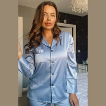 Load image into Gallery viewer, Long Satin Pyjamas - Sky Blue