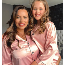 Load image into Gallery viewer, Long Satin Pyjamas - Rose Pink