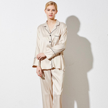 Load image into Gallery viewer, Champagne Satin Long Pyjamas