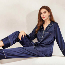 Load image into Gallery viewer, Long Satin Pyjamas - Navy