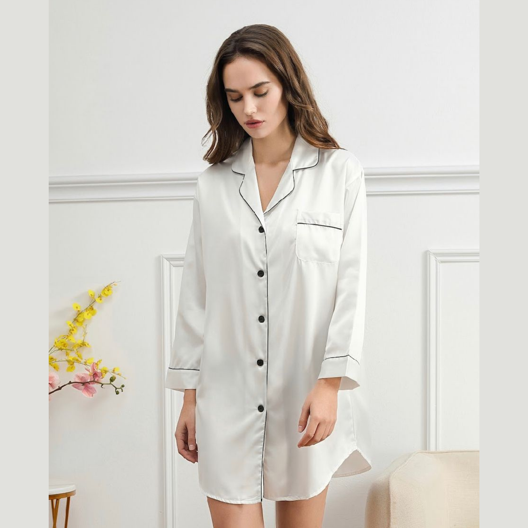 Satin sleepshirt deals