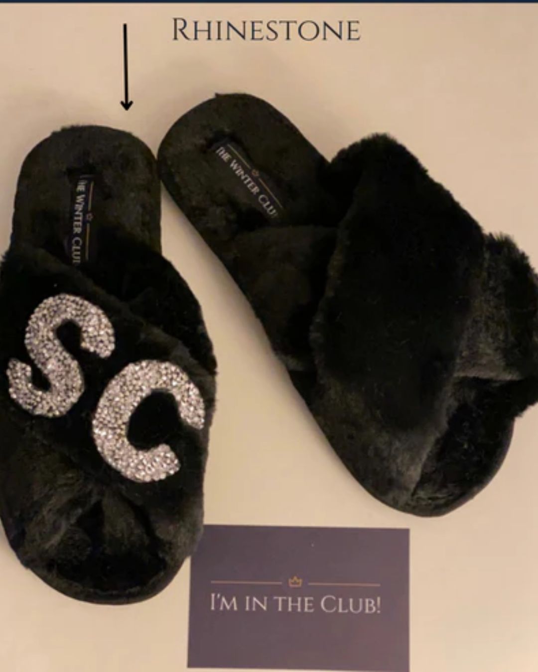 Faux Fur Crossover personalised slippers