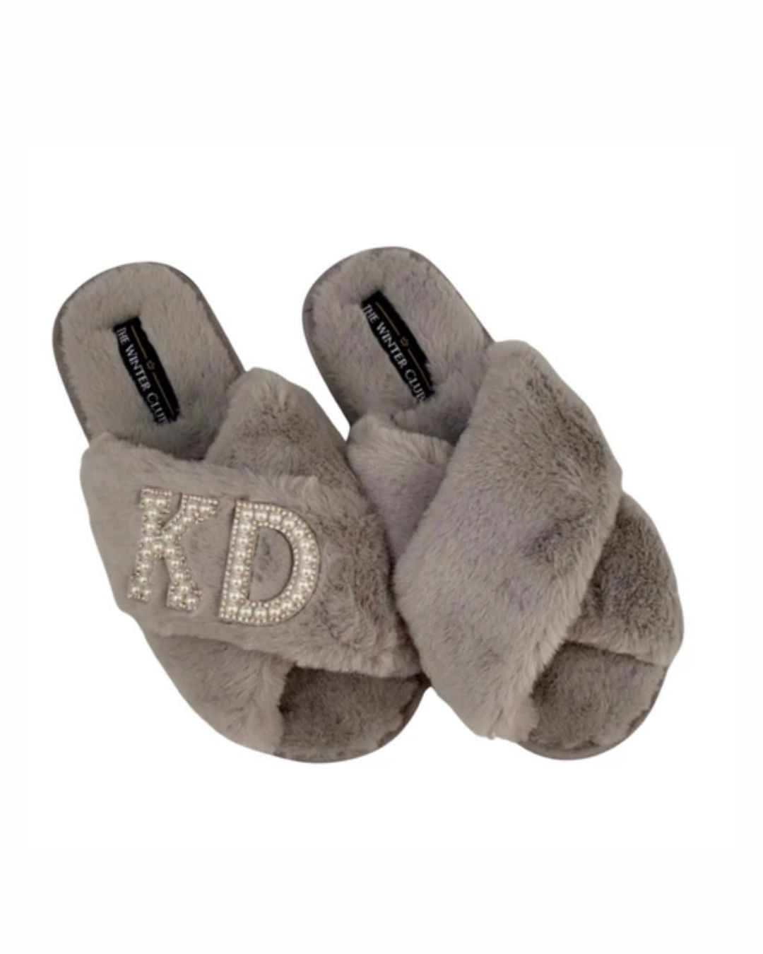 Faux Fur Crossover personalised slippers