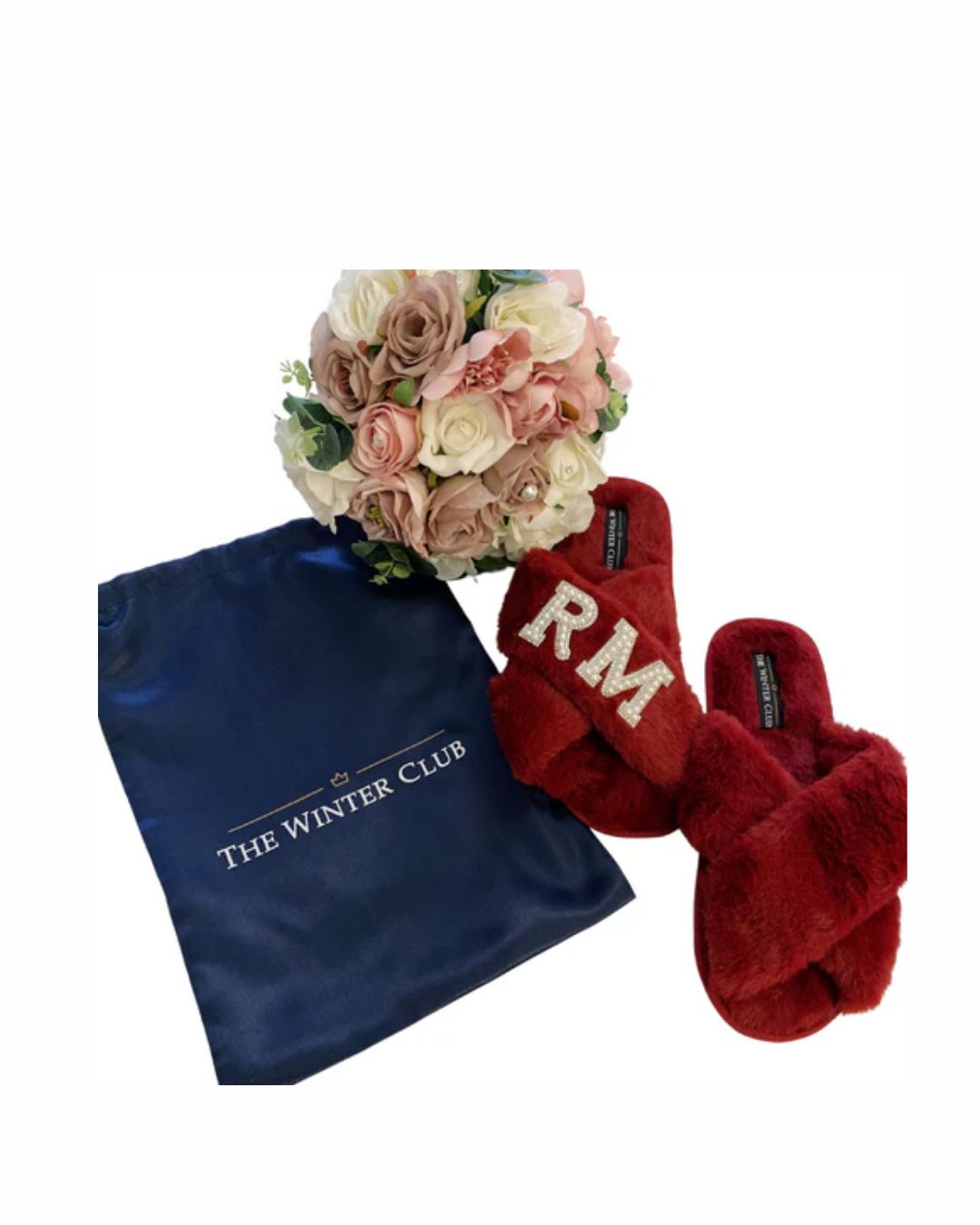 Faux Fur Crossover personalised slippers