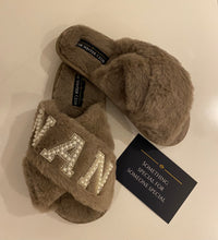 Load image into Gallery viewer, Faux Fur Crossover personalised slippers

