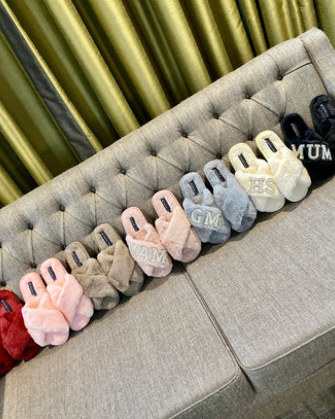 Bridal Faux Fur Crossover personalised slippers