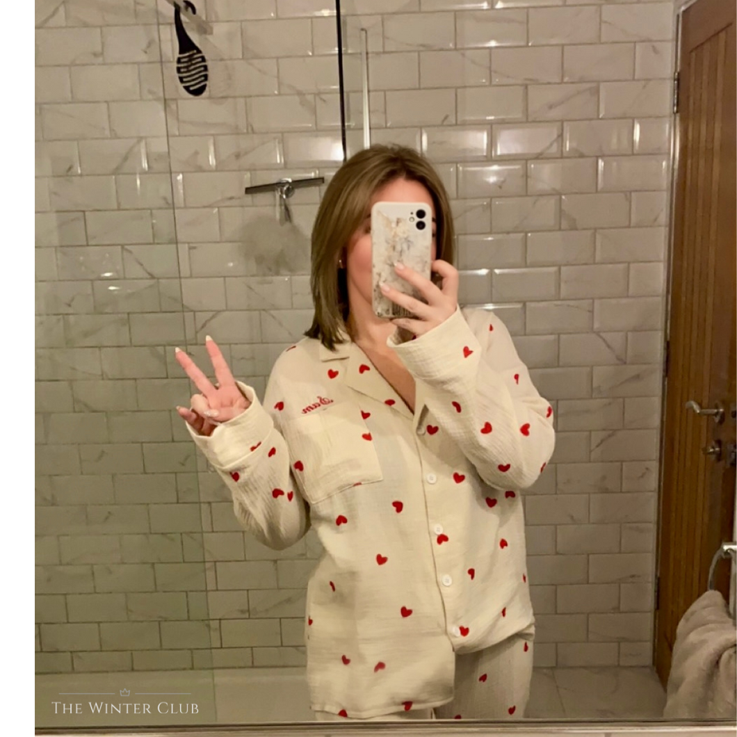 Long Waffle Heart Pyjamas