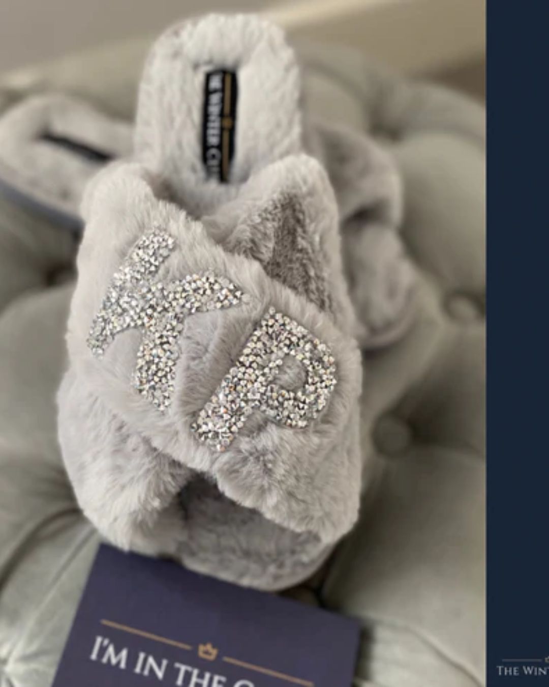 Faux Fur Crossover personalised slippers