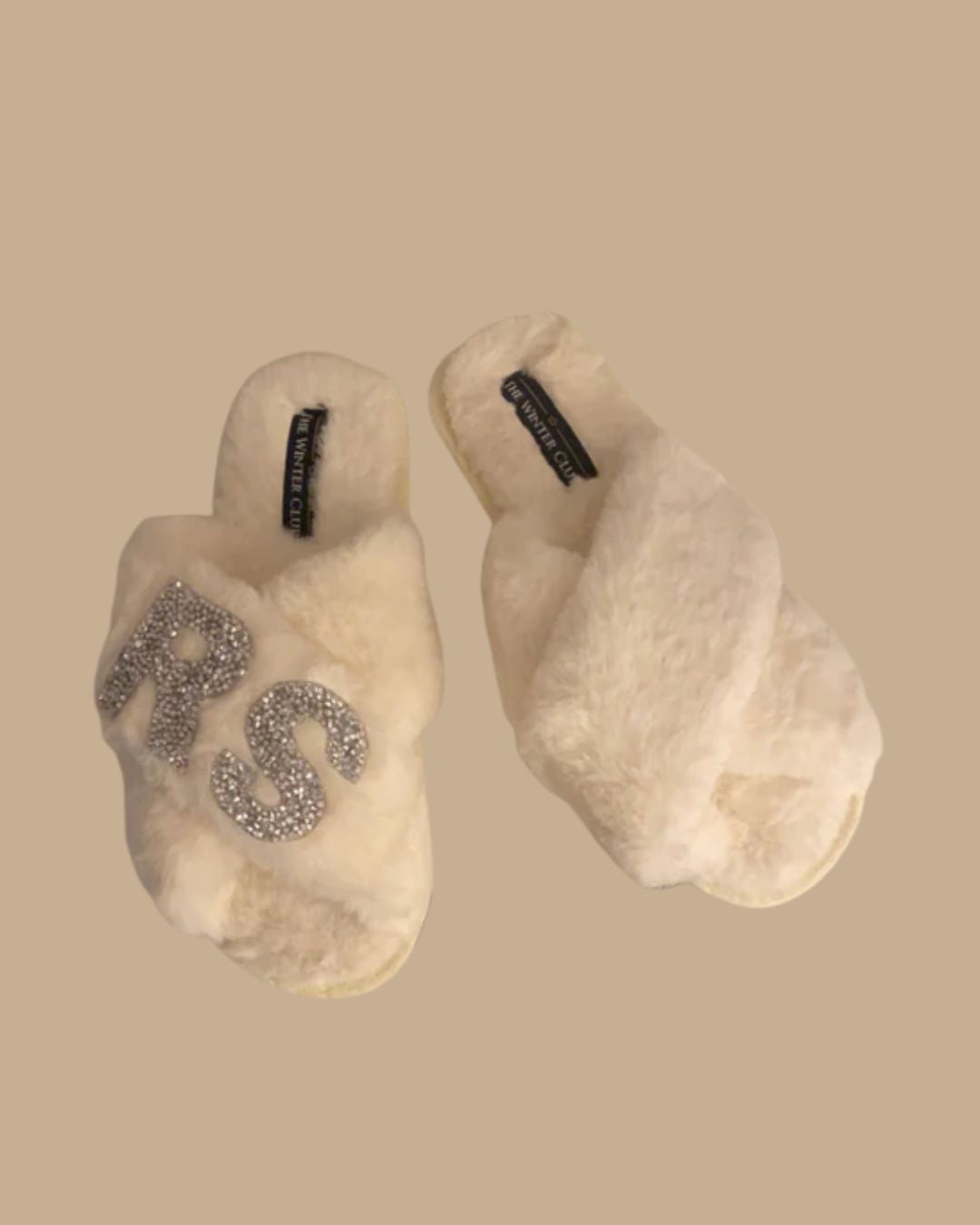 Faux Fur Crossover personalised slippers