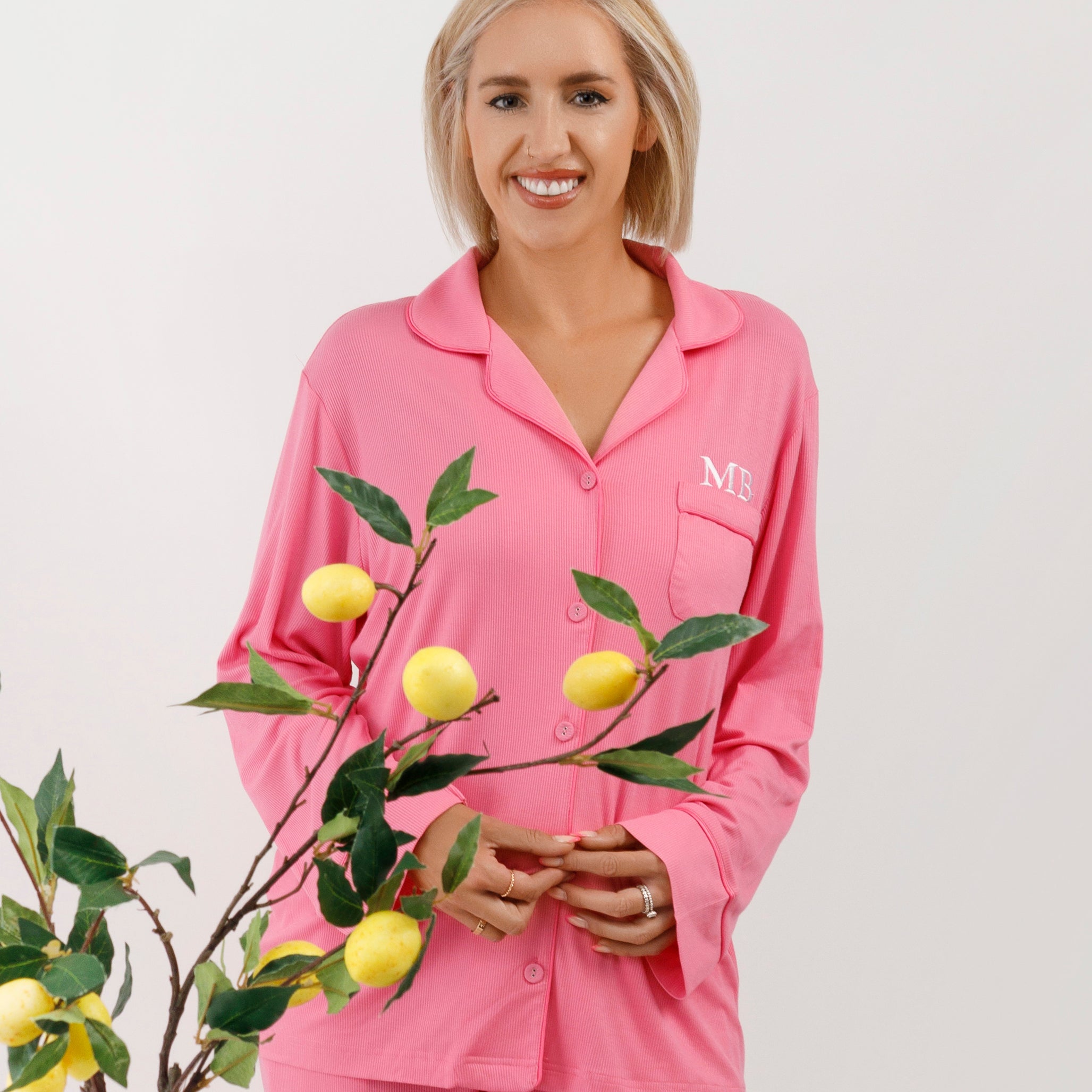 Long Rib Rayon Slouch Pyjamas- Confetti