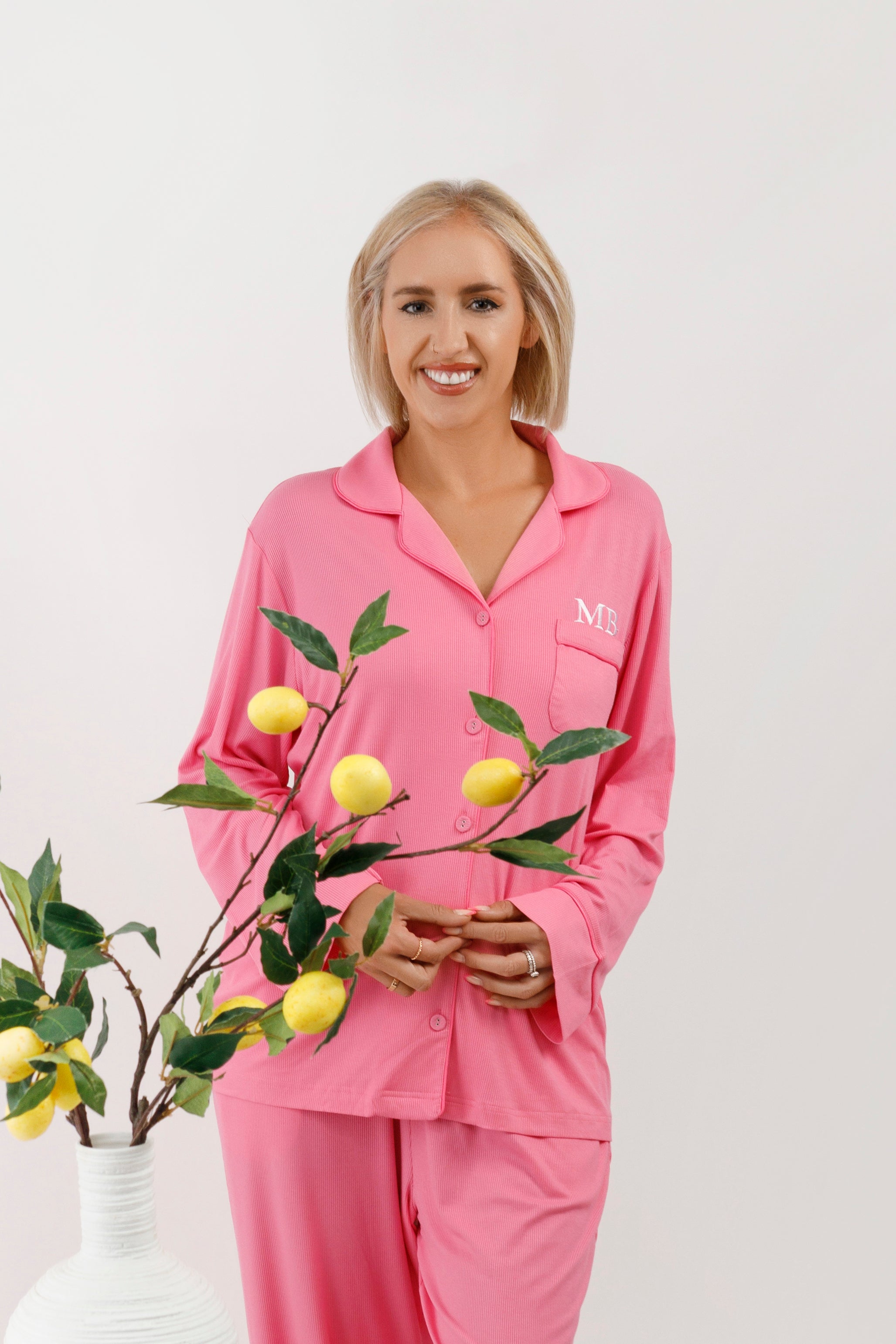 Long Rib Rayon Slouch Pyjamas- Confetti