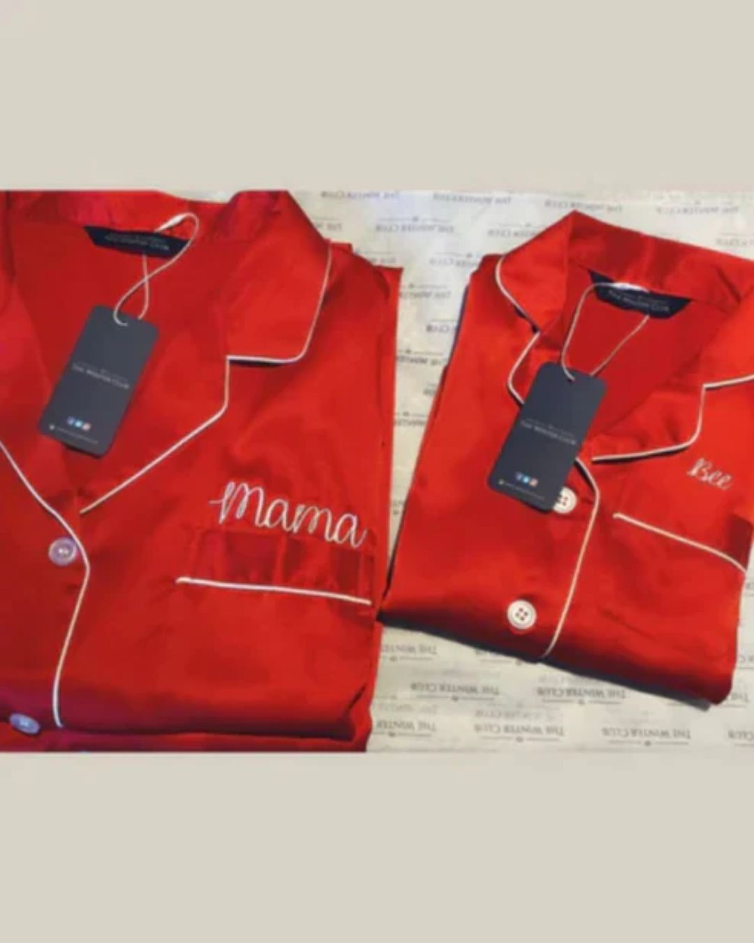 Kids Long Satin Pyjamas - Red