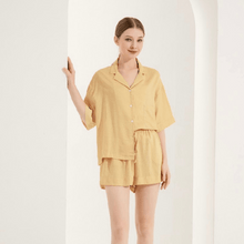 Load image into Gallery viewer, Linen Shorts &amp; Shirt Co-ord - Lemon
