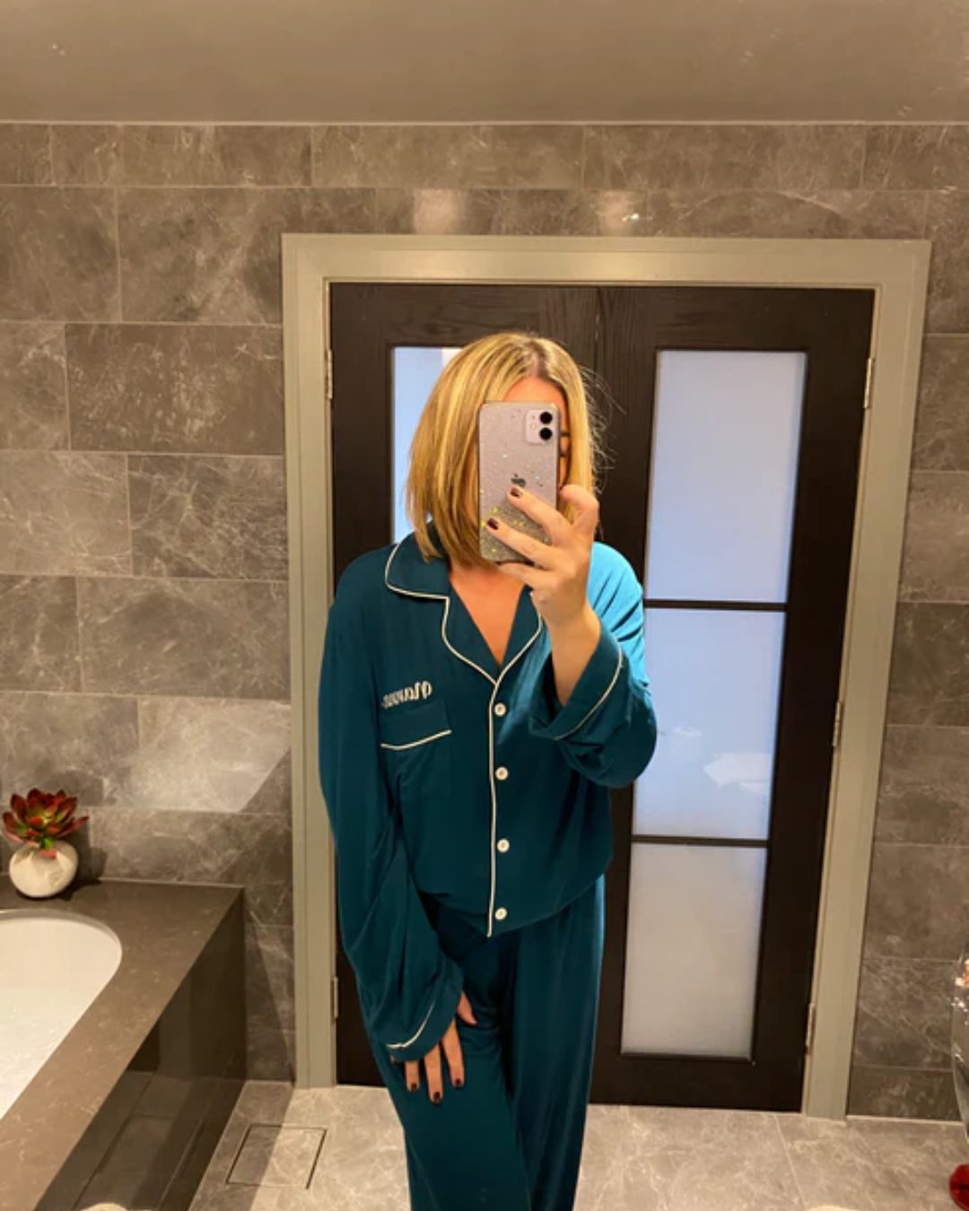 Long Cotton Pyjamas - Green