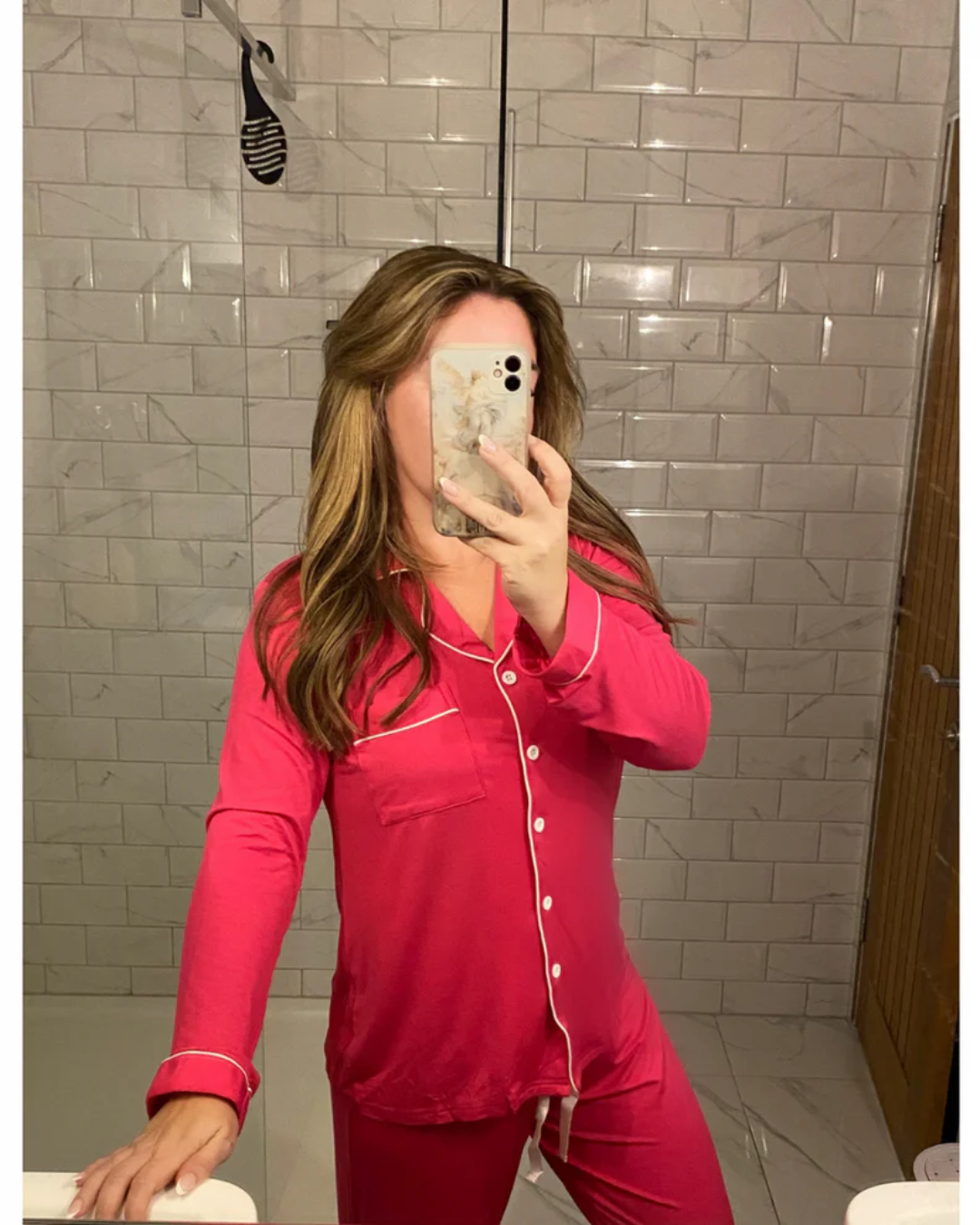 Long Cotton Pyjamas - Barbie Pink