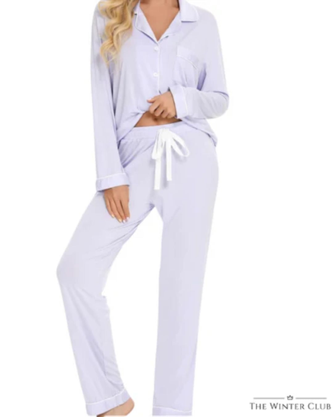 Long Cotton Pyjamas - Lavender