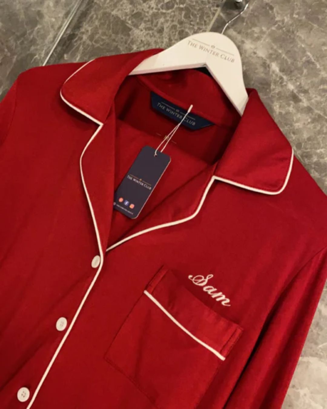 Long Cotton Pyjamas - Red