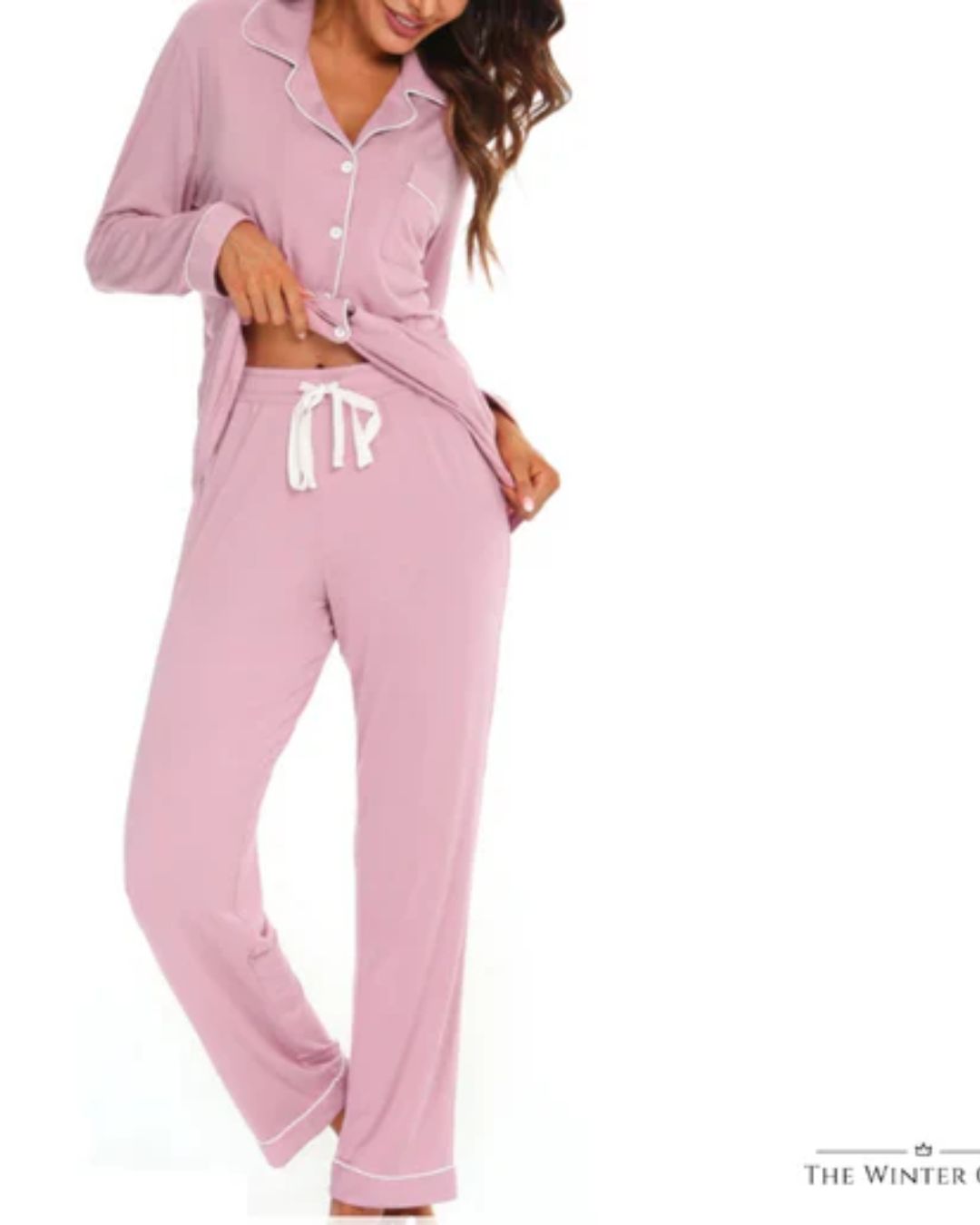 Long Cotton Pyjamas - Rose Pink