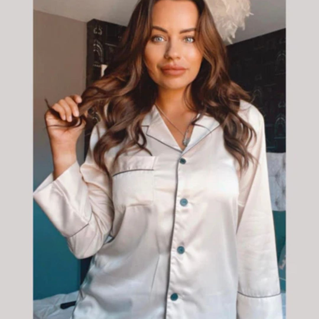 Long Satin Pyjamas - Champagne