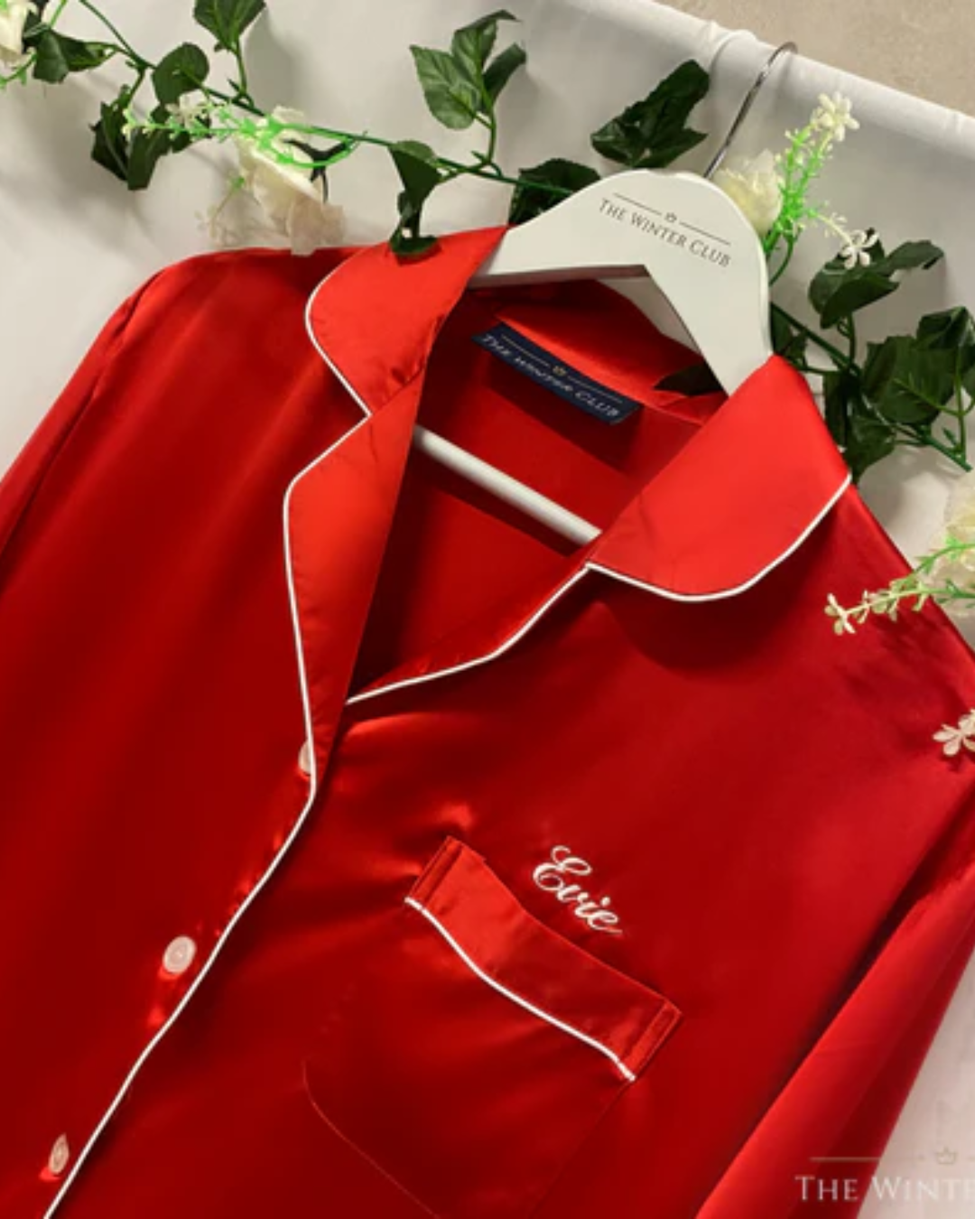 Satin Night Shirt - Red