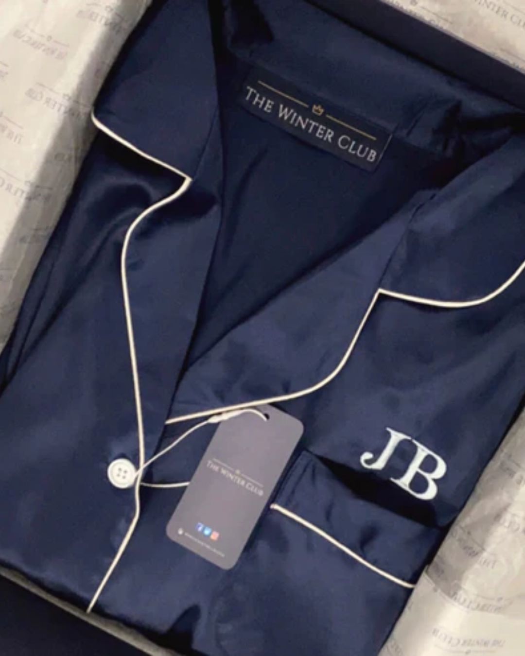 Satin Night Shirt - Navy