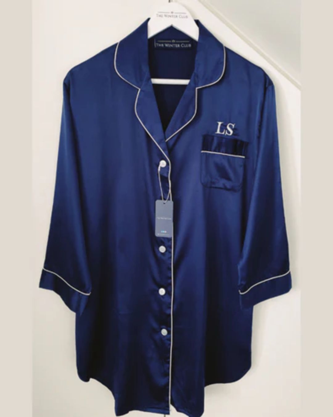 Satin Night Shirt - Navy