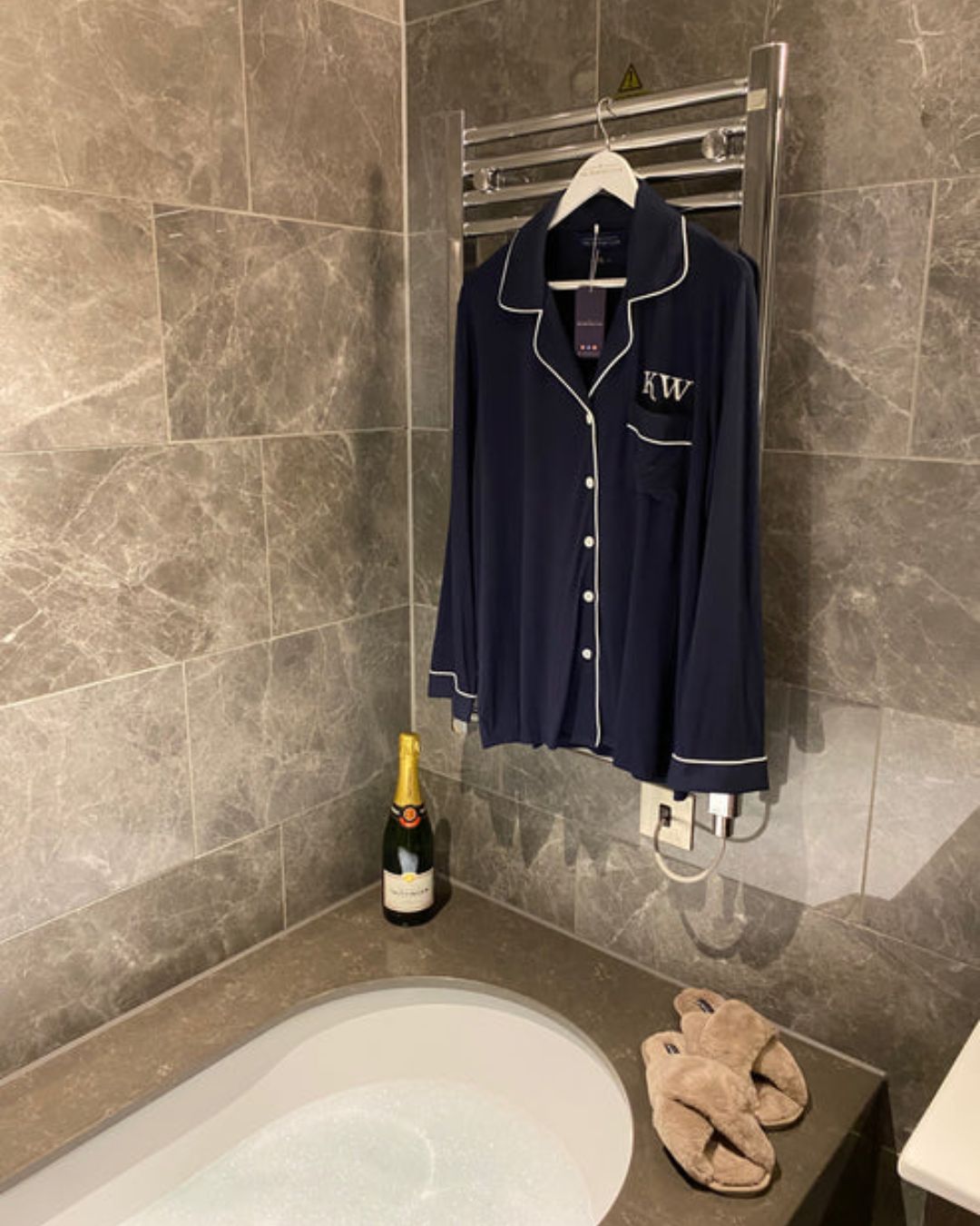 Long Cotton Pyjamas - Navy