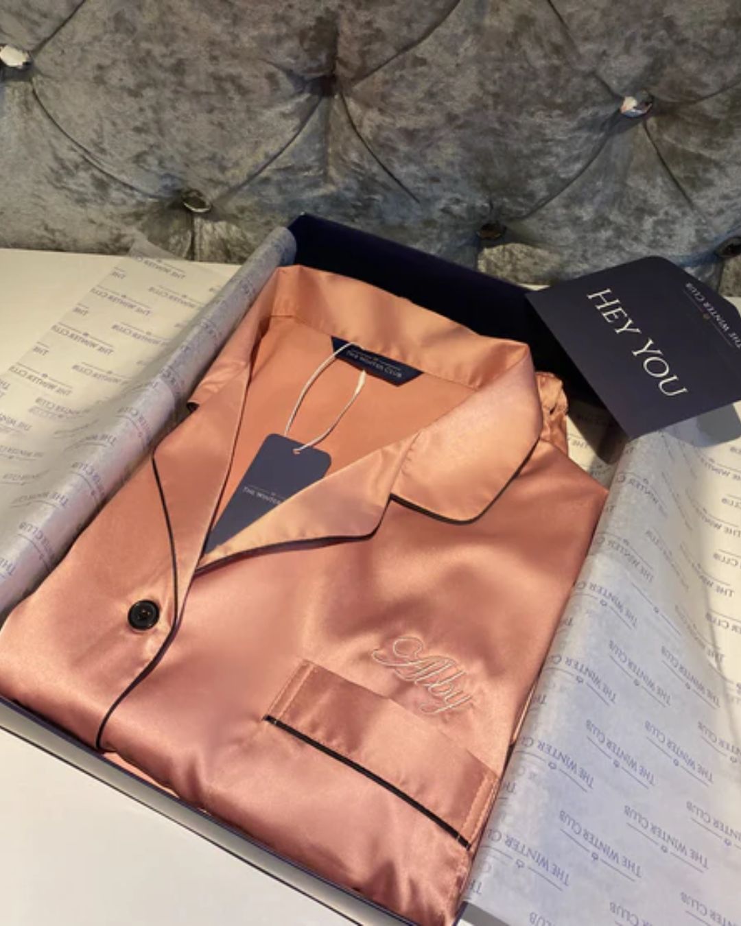 Long Satin Pyjamas - Rose Pink