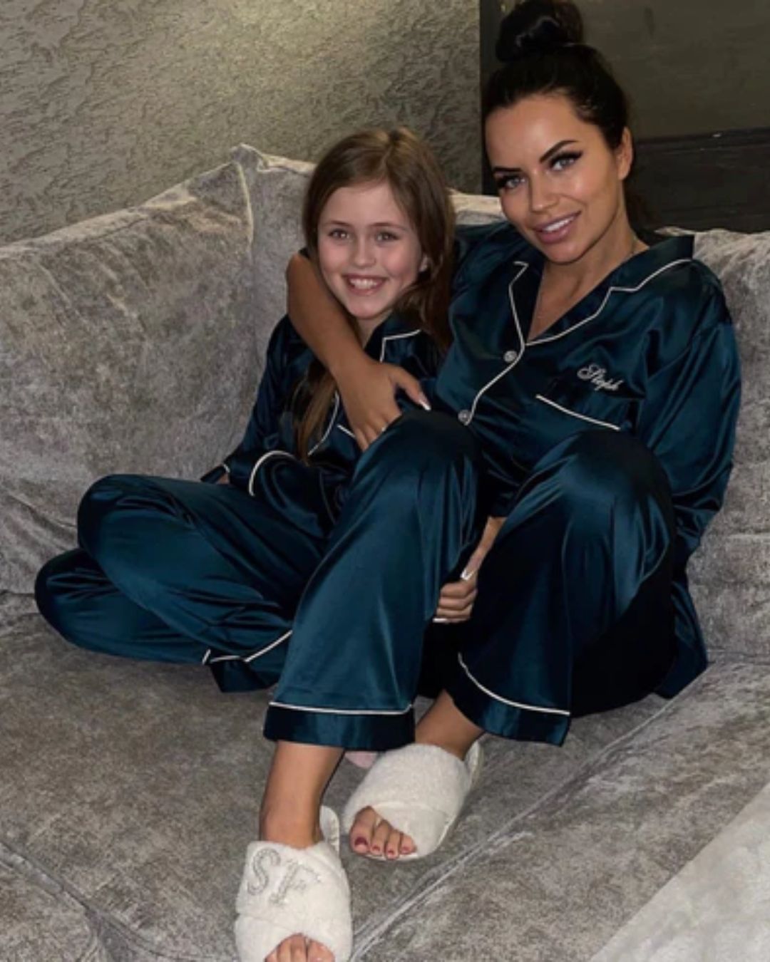 Long Satin Pyjamas - Emerald Green