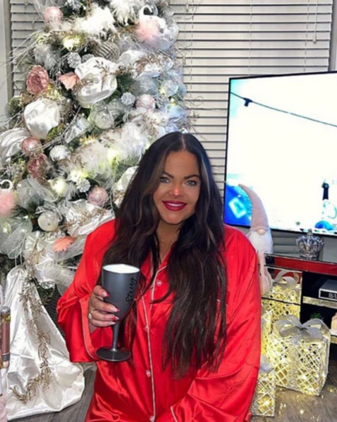 Long Satin Pyjamas - Red