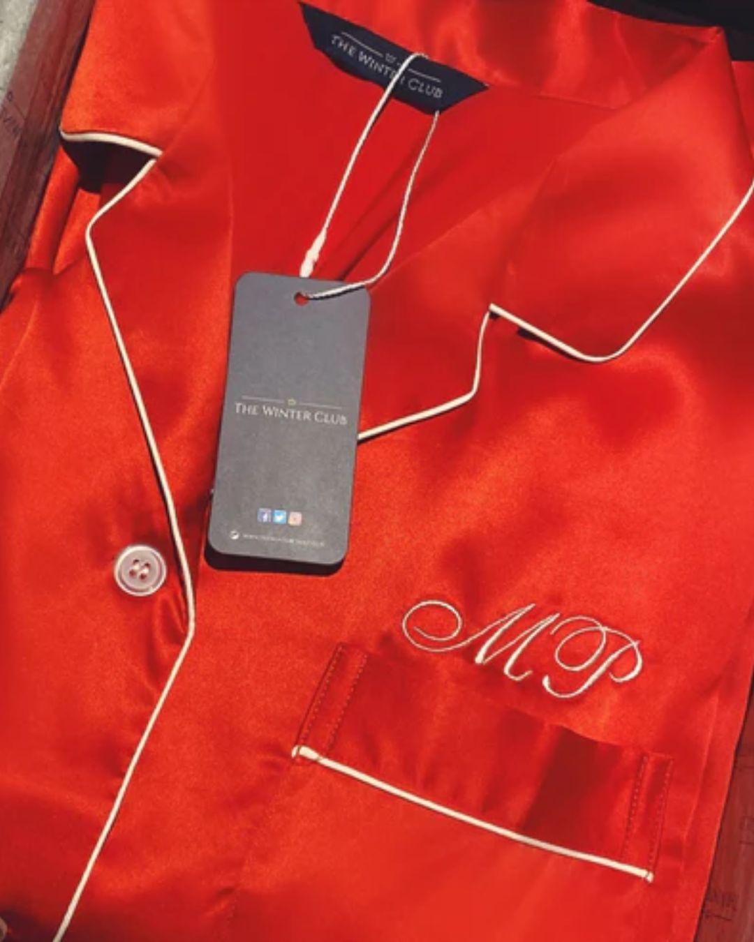 Long Satin Pyjamas - Red