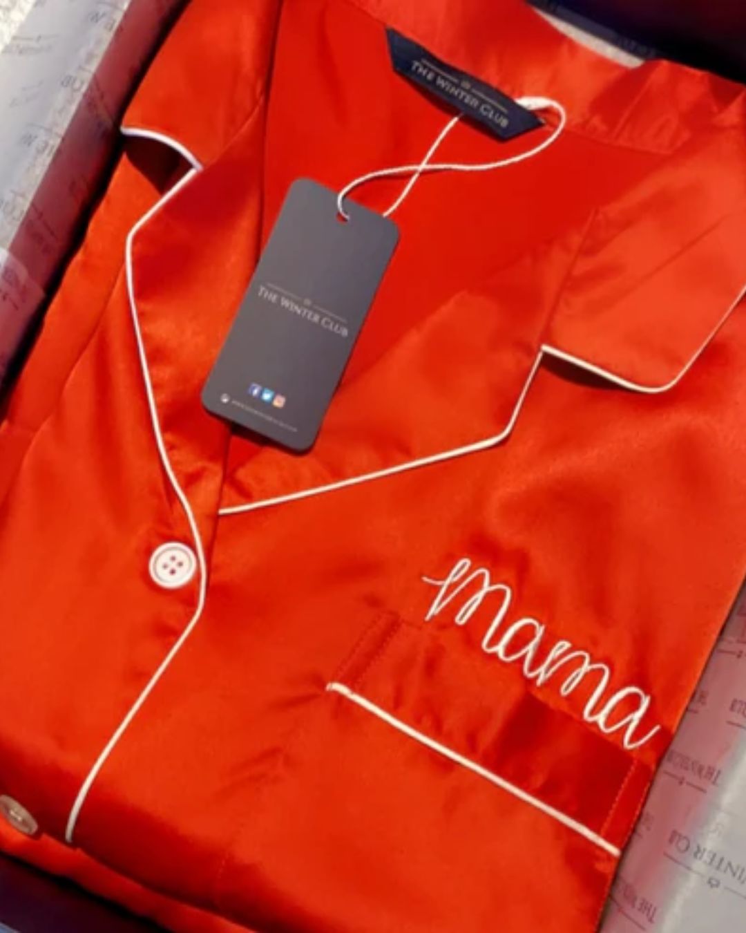 Long Satin Pyjamas - Red