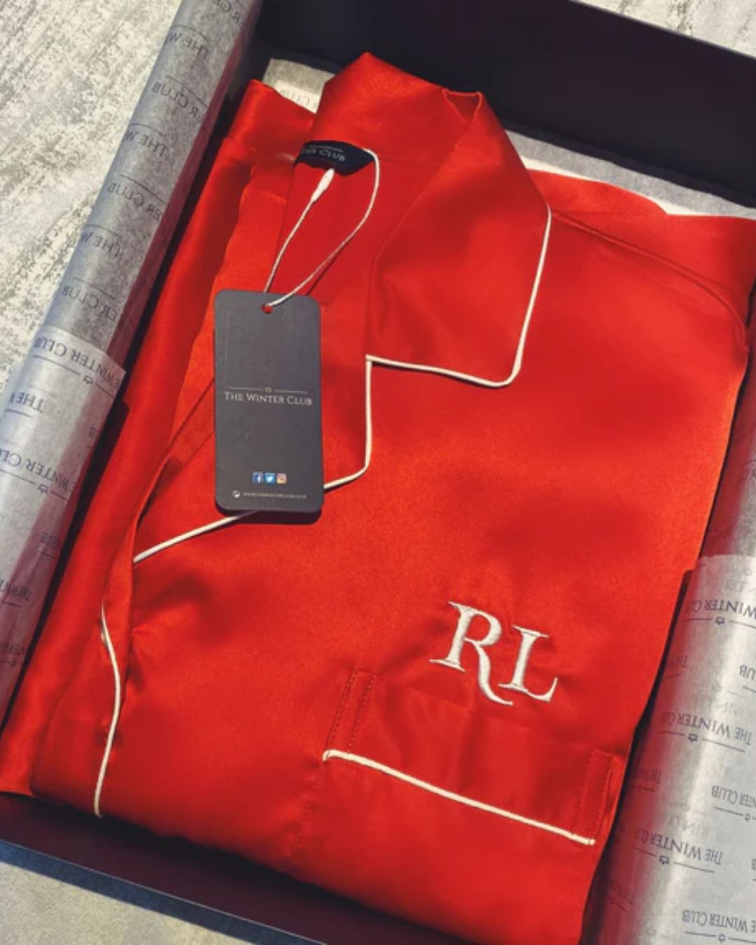 Long Satin Pyjamas - Red