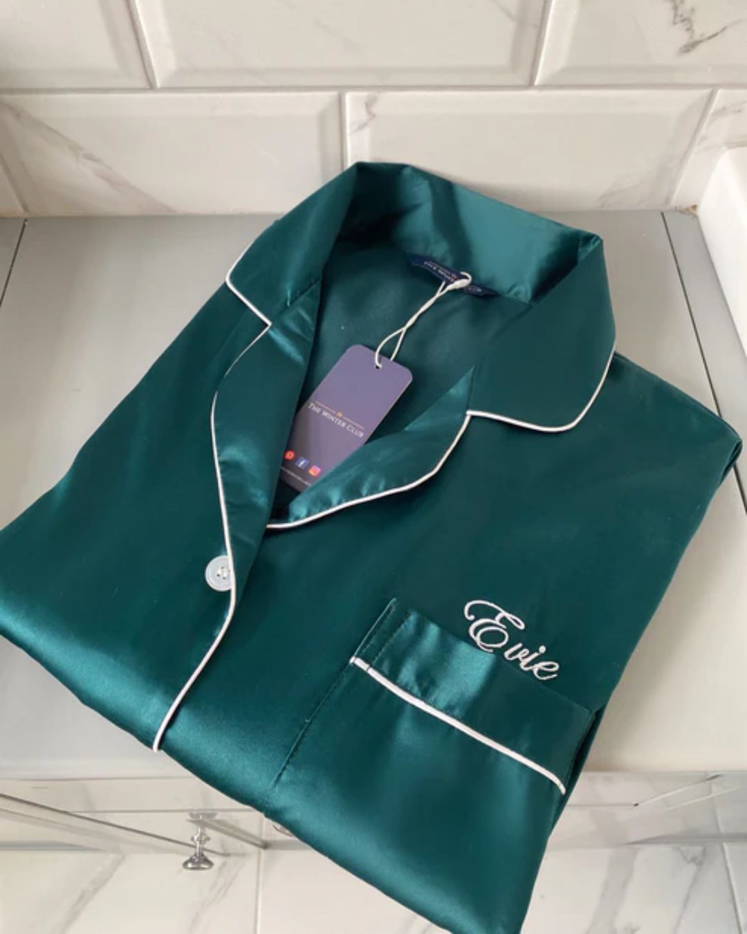 Satin Shorty Pyjamas - Emerald