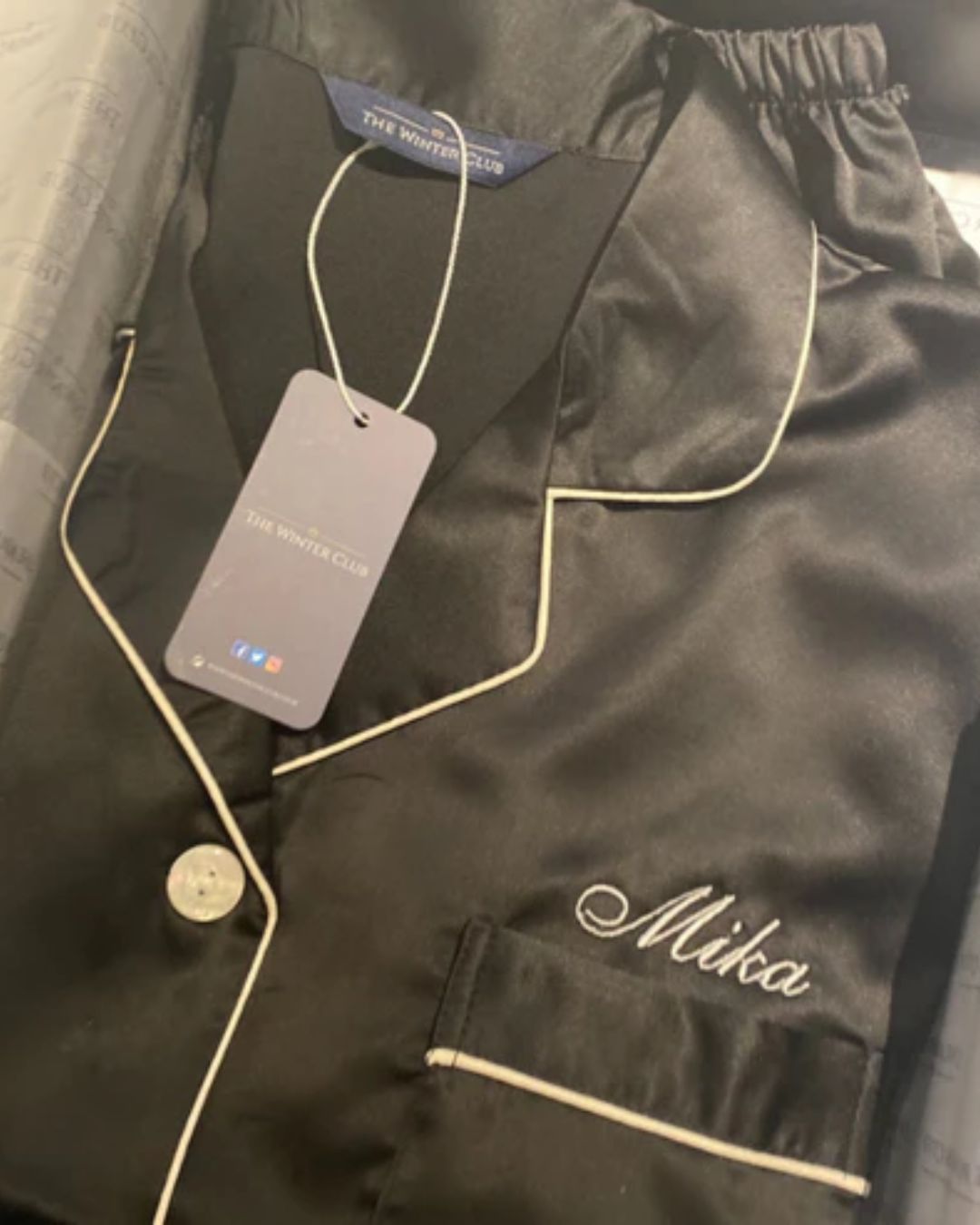 Satin Shorty Pyjamas - Onyx