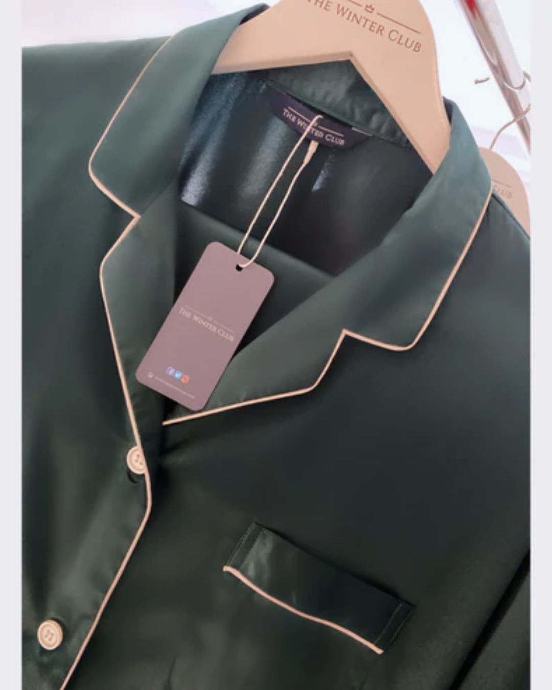 Kids Long Satin Pyjamas - Emerald