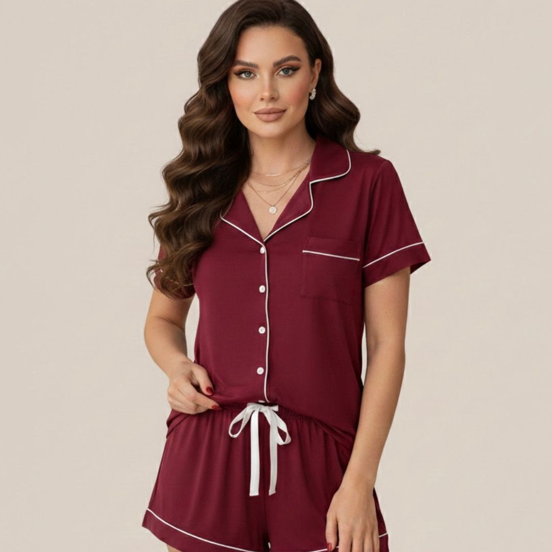 Cotton Shorty Pyjamas - Red