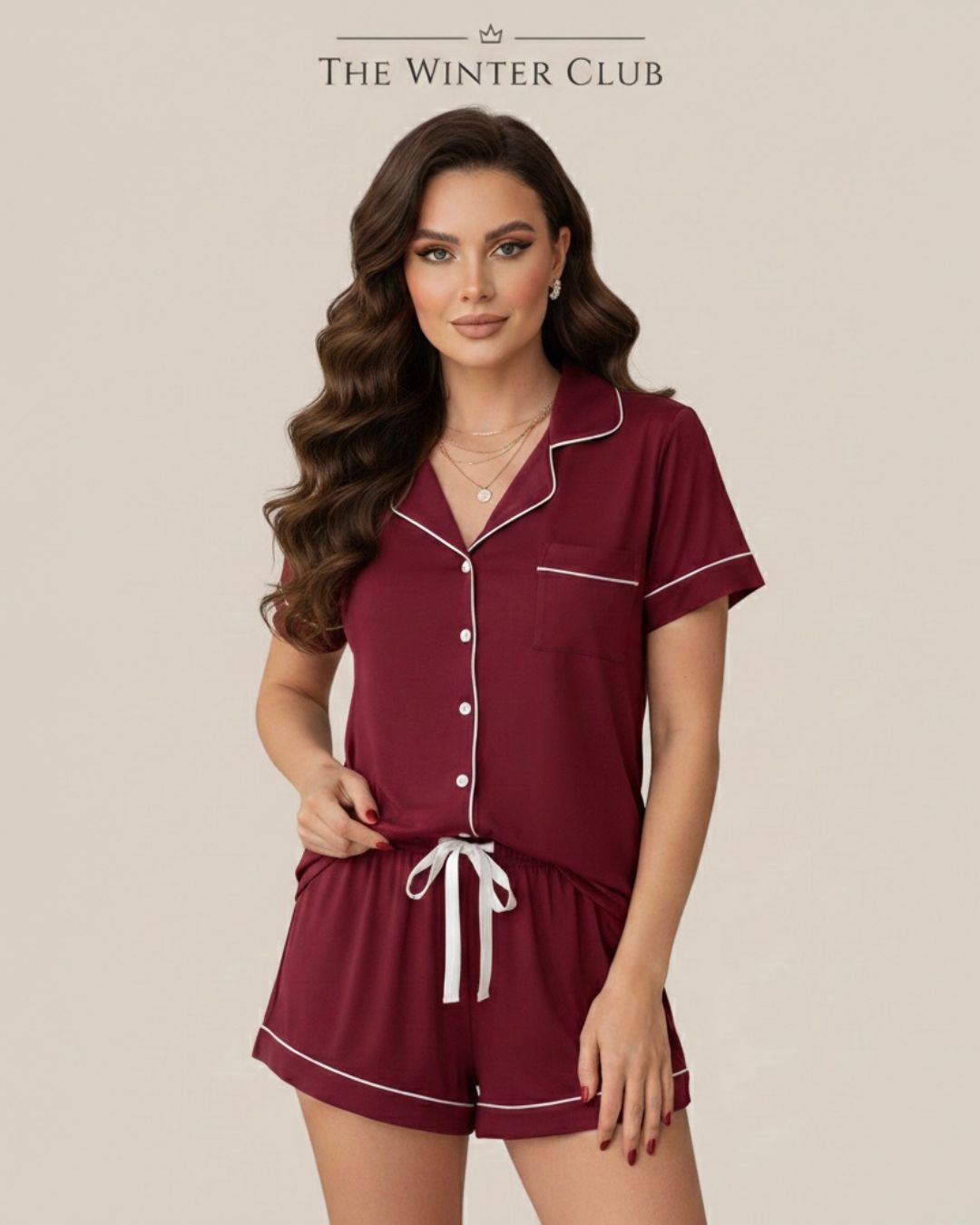 Cotton Shorty Pyjamas - Red
