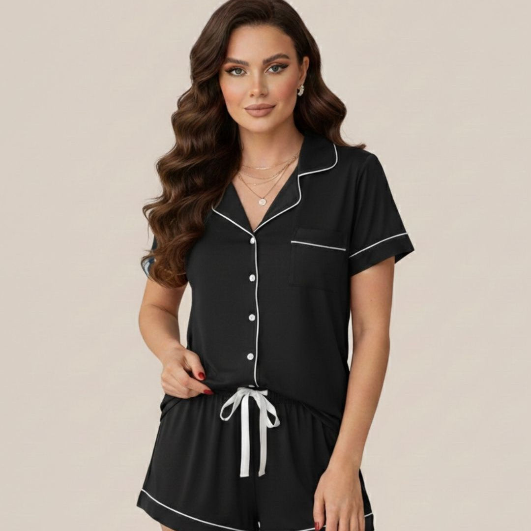 Cotton Shorty Pyjamas - Black