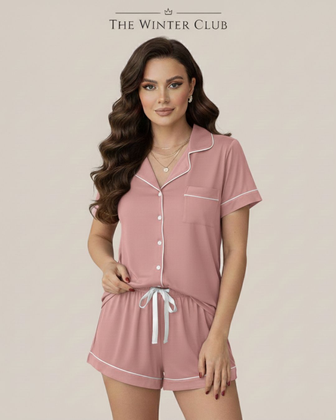 Cotton Shorty Pyjamas - Rose Pink