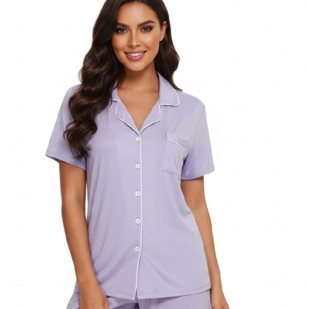 Cotton Shorty Pyjamas - Lavender