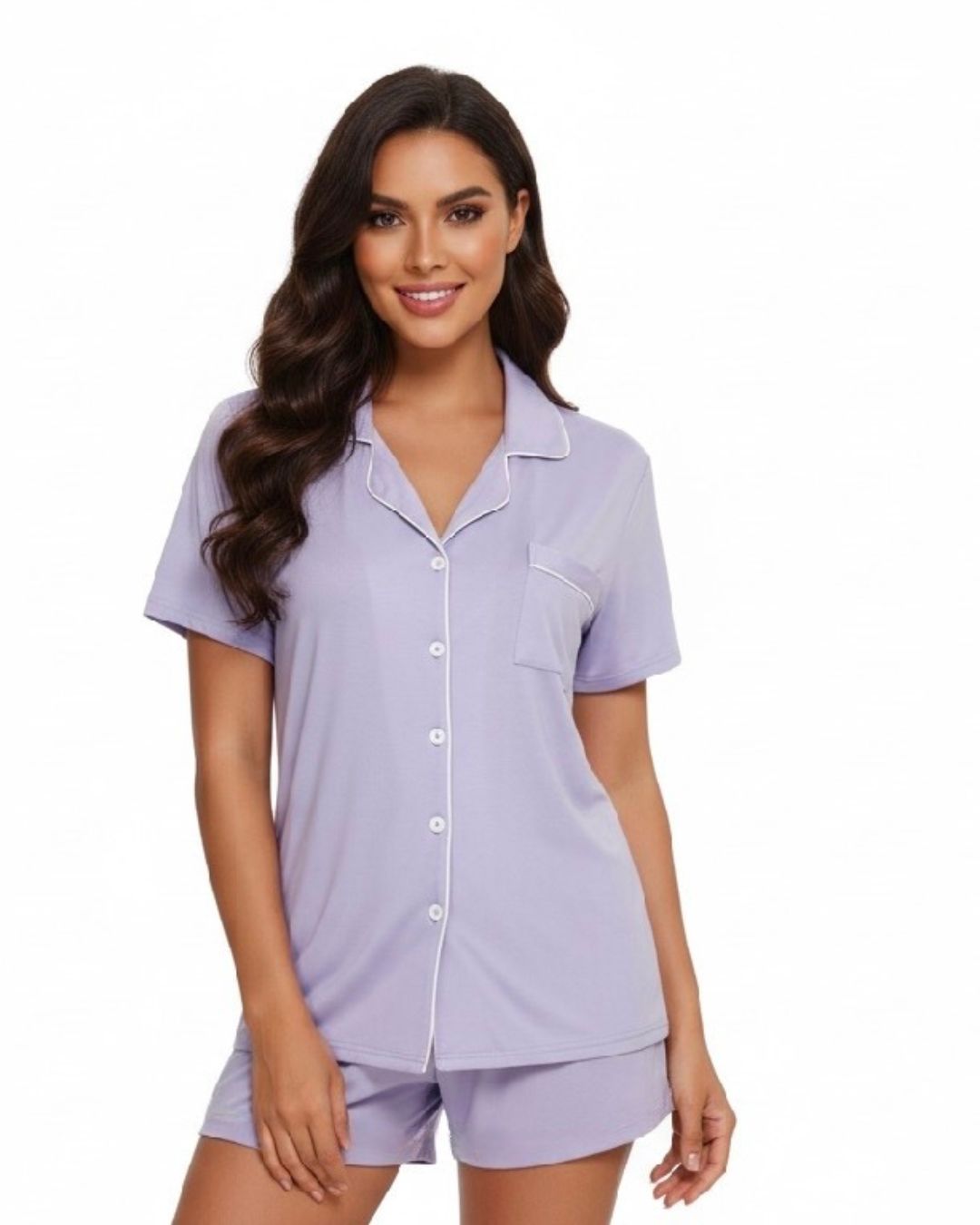 Cotton Shorty Pyjamas - Lavender