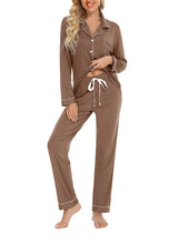 Load image into Gallery viewer, Long Cotton Pyjamas - Chocolate

