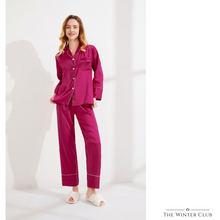 Load image into Gallery viewer, Long Satin Pyjamas - Hot Pink
