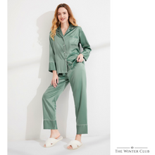Load image into Gallery viewer, Long Satin Pyjamas - Sage
