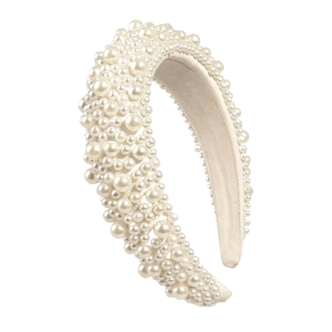 pearl headband cream