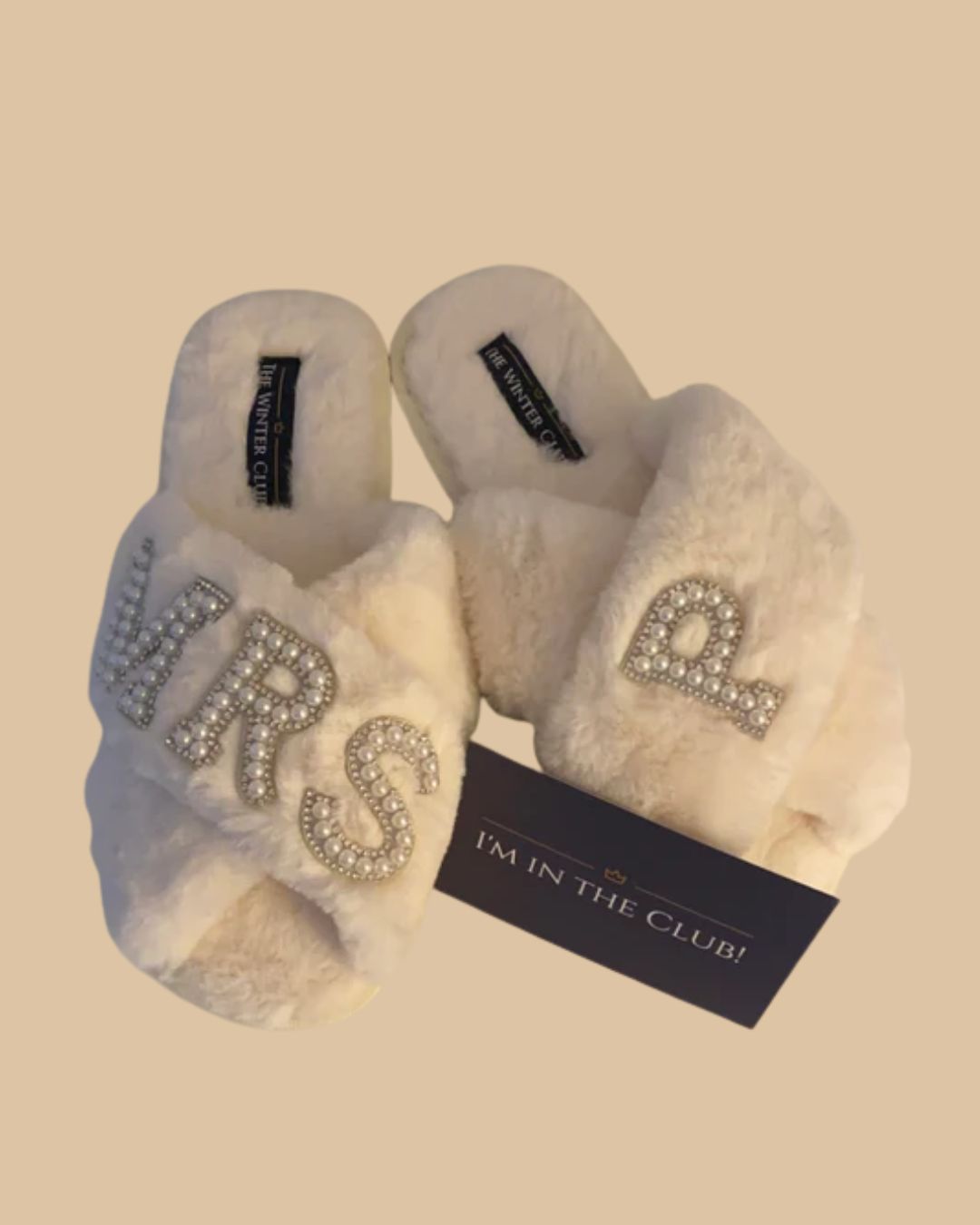 Bridal Faux Fur Crossover personalised slippers