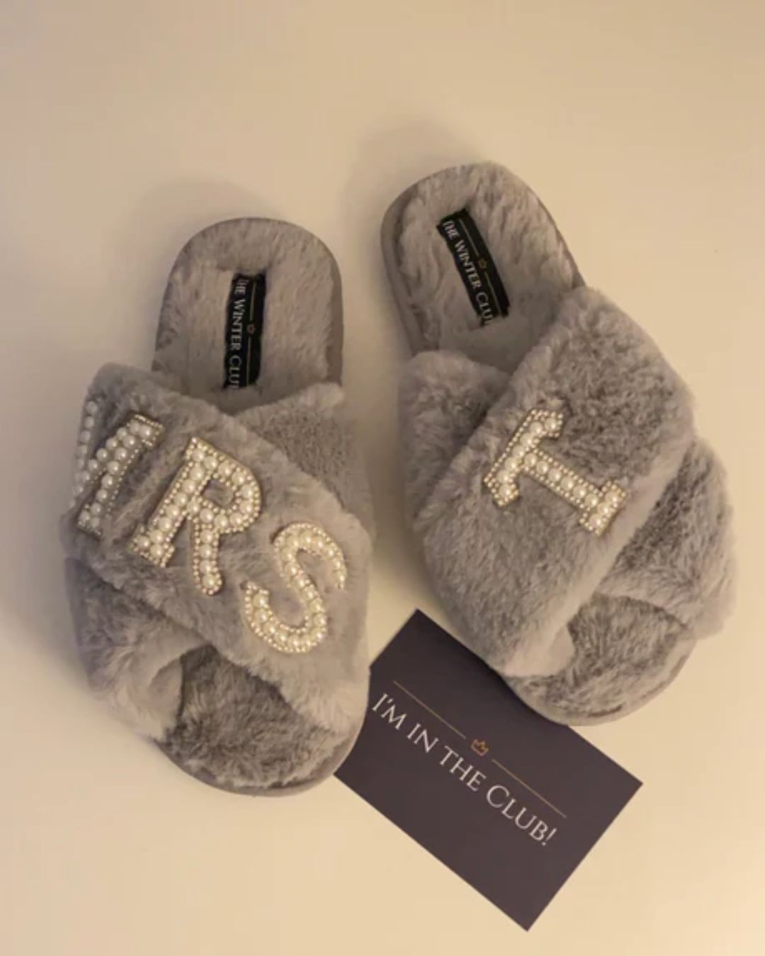 Bridal Faux Fur Crossover personalised slippers