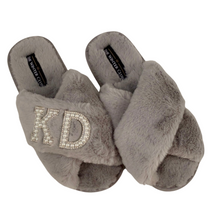 Load image into Gallery viewer, Faux Fur Crossover personalised slippers
